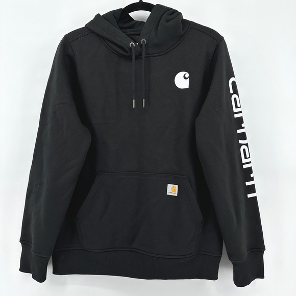 Carhartt Tops - Carhartt Womens Logo Graphic Hoodie Black TS0288-W Size Small Regular Fit